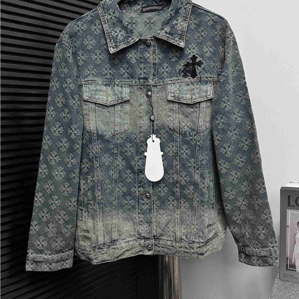 Chrome Hearts Blue and Gray Jean Jacket